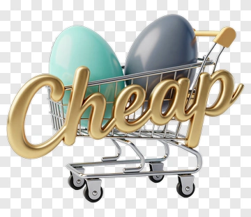 Shopping Cart With Cheap Eggs PNG