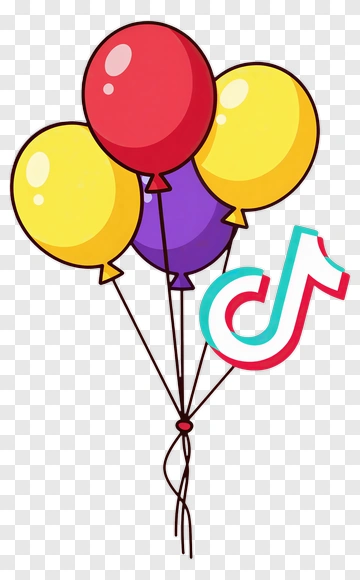 Colorful Balloons With Tiktok Logo PNG