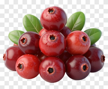 Cluster Of Red Berries With Green Leaves PNG