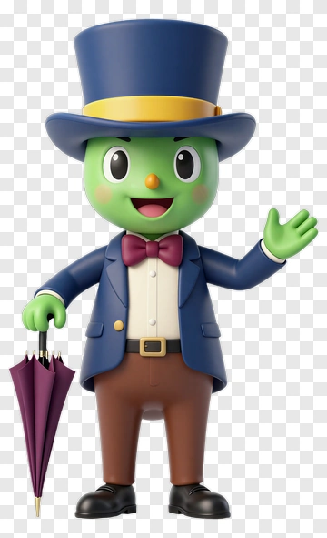 Cartoon Character Holding An Umbrella PNG