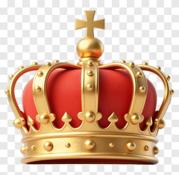 Golden Crown With Red Velvet PNG