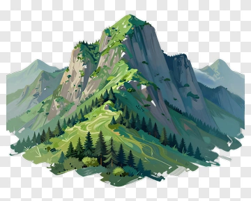 Mountain Landscape With Greenery PNG