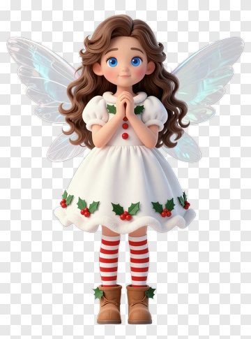 Christmas Fairy Holding Hands Together PNG