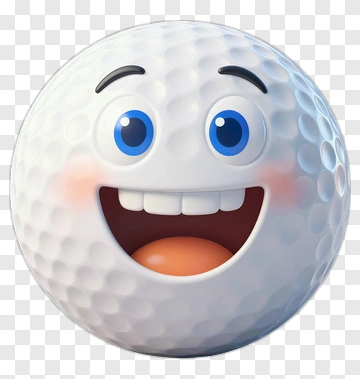 Cartoon Golf Ball With A Happy Face PNG