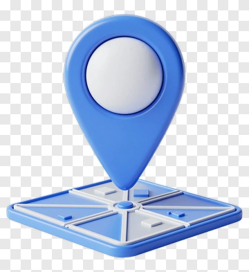 3D Blue Location Pin On Map Base PNG