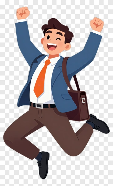Happy Businessman Jumping With Excitement PNG