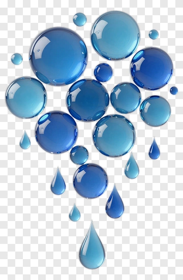 Blue Water Droplets PNG