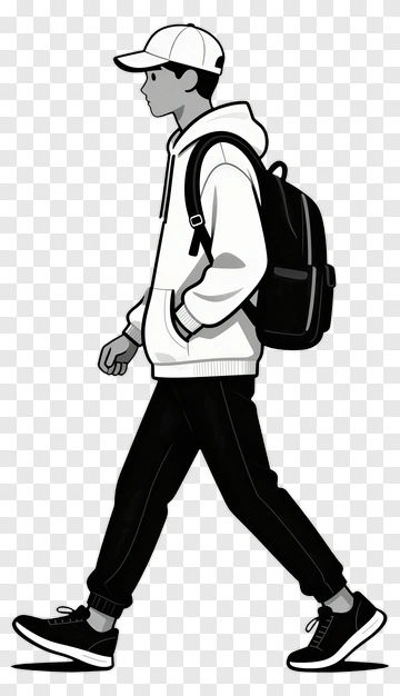 Walking Student With Backpack PNG
