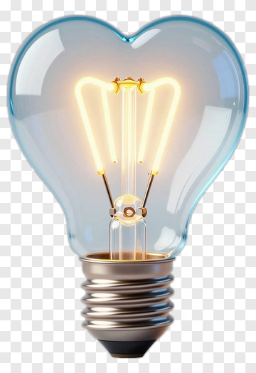 Heart-Shaped Light Bulb PNG