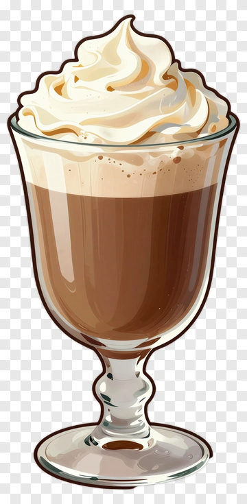 Delicious Coffee Drink With Whipped Cream PNG