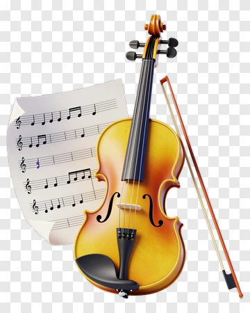 Violin With Sheet Music PNG