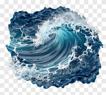 Ocean Wave With Splashing Water PNG