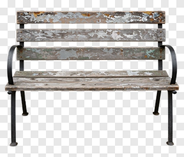 Weathered Wooden Park Bench PNG