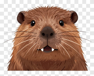 Cartoon Beaver Face PNG
