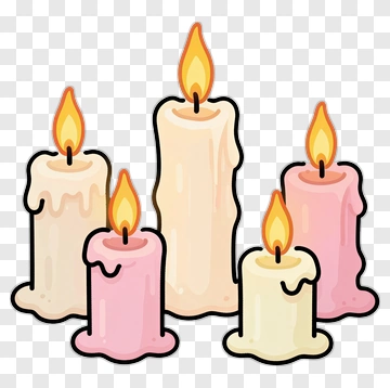 Colorful Candles With Flames PNG