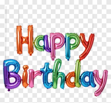 Happy Birthday Balloon Letters PNG