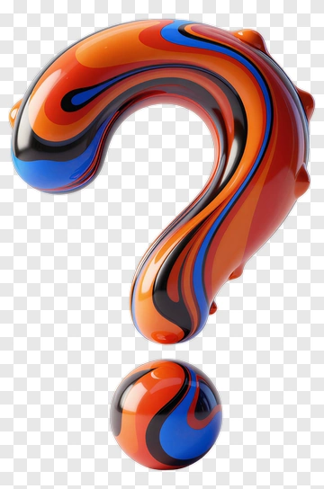 Colorful Question Mark With Swirling Patterns PNG