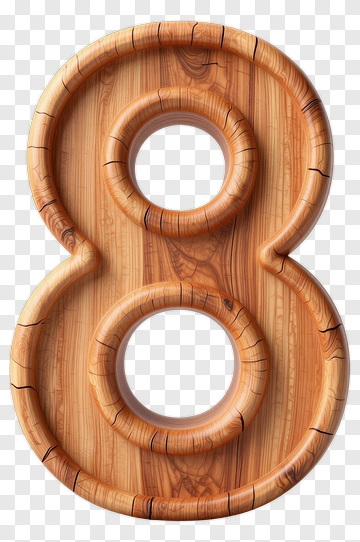 Wooden Number Eight PNG