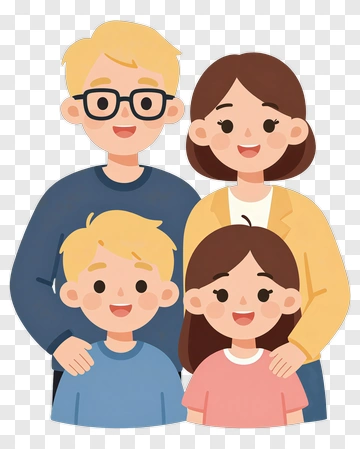 Happy Family Portrait PNG