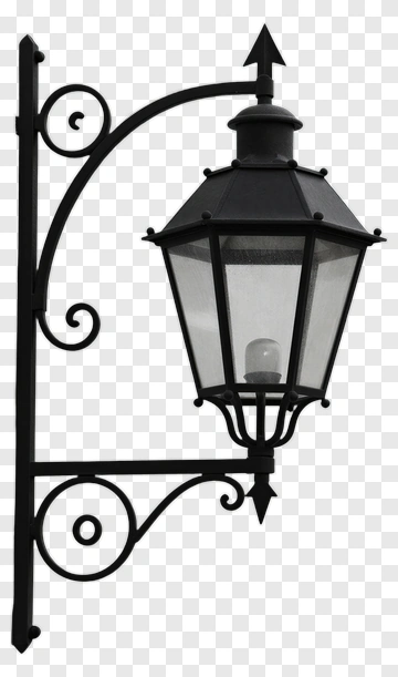 Black Lantern Wall Light PNG