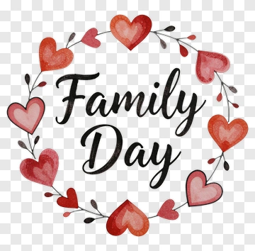 Family Day With Heart Decorations PNG