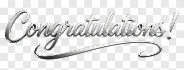 Congratulations Text In Silver PNG