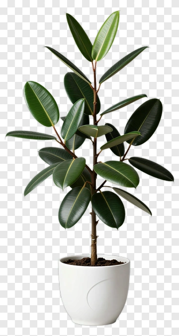 Ficus Plant In A White Pot PNG
