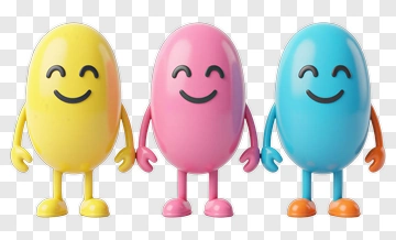 Colorful Smiling Characters PNG