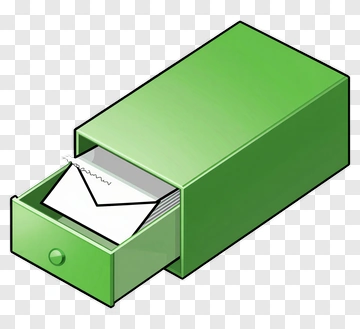 Green Drawer With Letters PNG