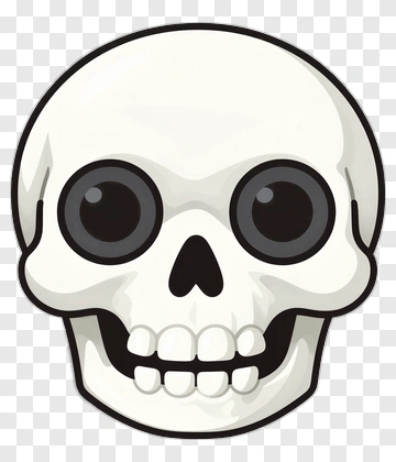 Cartoon Skull With Big Eyes PNG