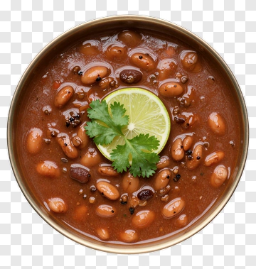 Bowl Of Bean Soup With Lime And Cilantro PNG