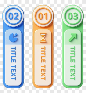 Colorful Numbered Badges With Title Text PNG