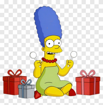 Cartoon Woman Holding Lollipops Surrounded By Gifts PNG