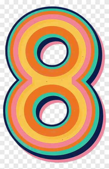 Colorful Number 8 PNG