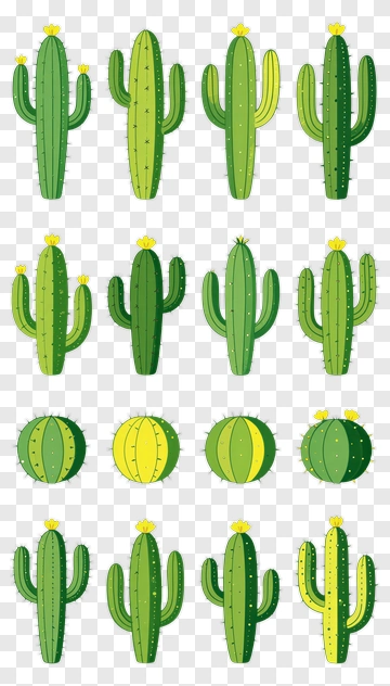Cartoon Cacti Collection PNG