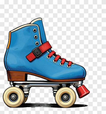 Cartoon Blue Roller Skate PNG