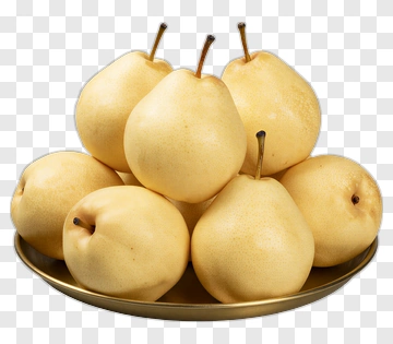 Plate Of Yellow Pears PNG