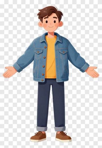 Cartoon Boy With Open Arms PNG