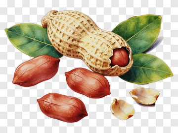 Peanut With Shell And Leaves PNG