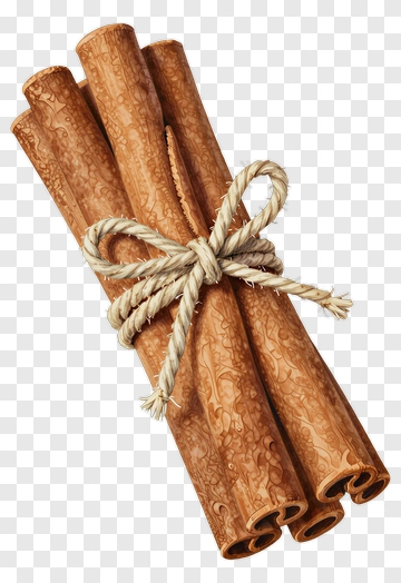 Bundle Of Cinnamon Sticks Tied With Twine PNG