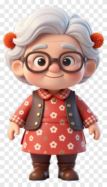 Cartoon Grandma Character PNG