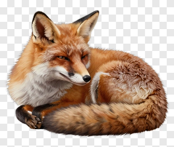Realistic Fox Lying Down PNG