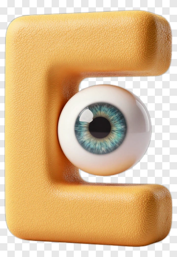 Cartoon Letter E With Eye PNG