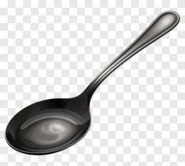Black Serving Spoon PNG