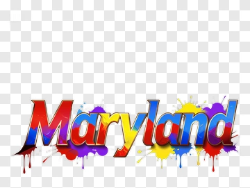 Colorful Maryland Text Design PNG