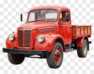 Vintage Red Pickup Truck PNG