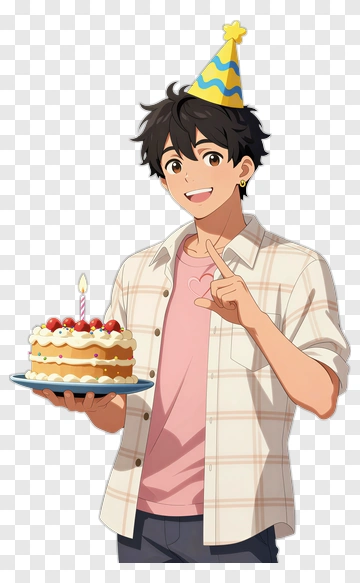 Happy Young Man Holding A Birthday Cake PNG