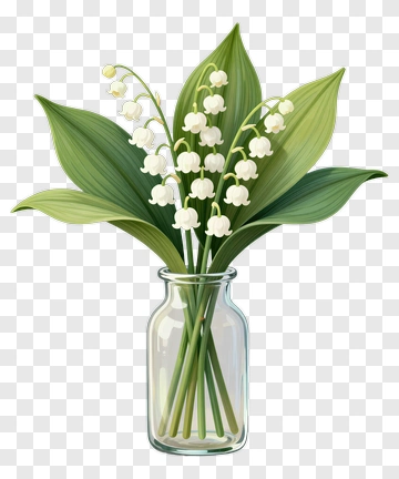 Lily Of The Valley Bouquet In A Jar PNG