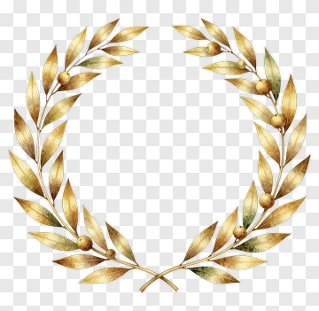 Golden Laurel Wreath PNG