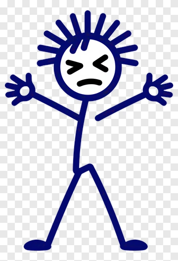 Stick Figure With Spiky Hair Gesturing PNG